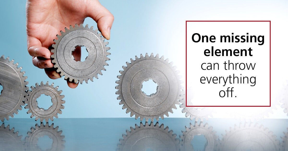 One missing element can throw everything off.