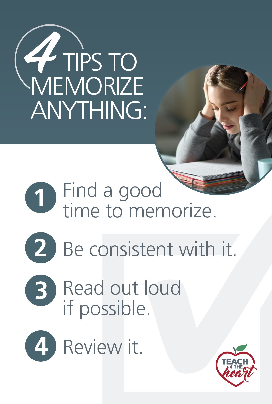 Are you or your students having trouble memorizing? Try the whole method to easily memorize passages! Whether you have elementary students or high school students, they will benefit from this memorization technique no matter what they are trying to memorize! Find out about the whole method and get extra tips at https://teach4theheart.com/how-to-memorize-anything-without-even-trying/