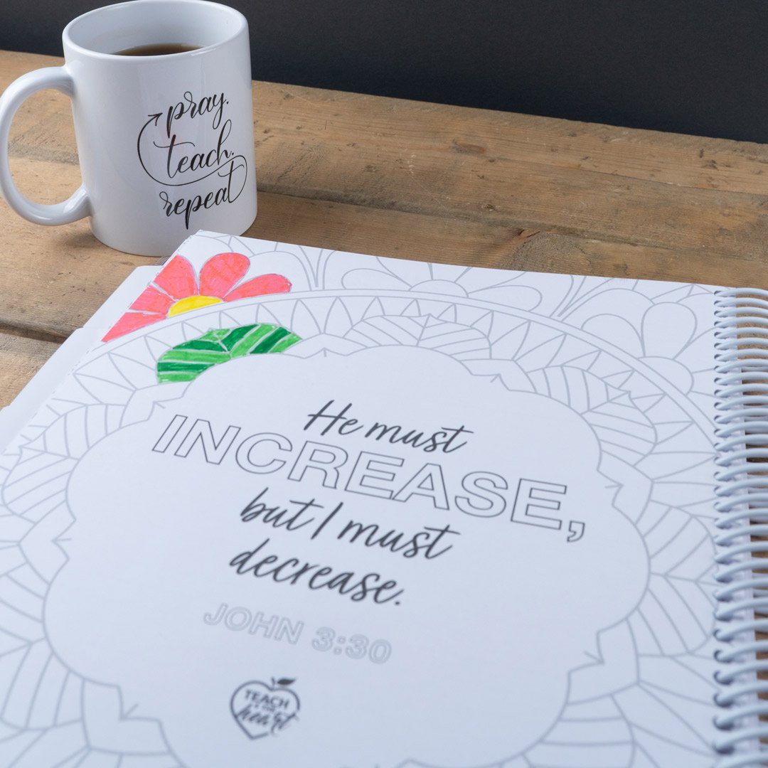 Scripture coloring page  Pray & Plan Christian teacher planner